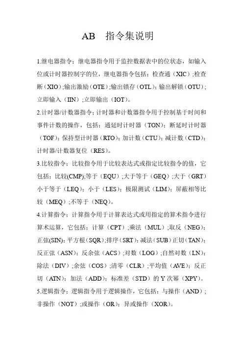 AB  指令集说明