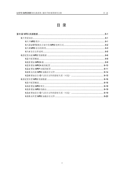 06-第6章 MRS资源数据