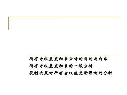 第6章 所有者权益变动表
