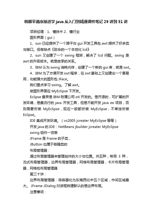韩顺平循序渐进学java从入门到精通课件笔记29讲到31讲