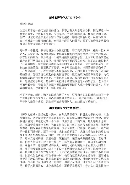感动的瞬间作文700字