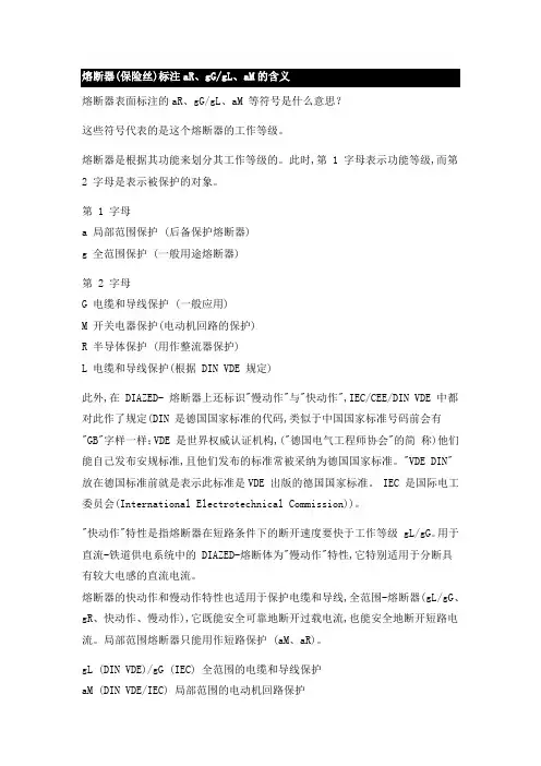保险丝标注的含义