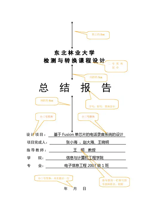 课程设计总结报告模板