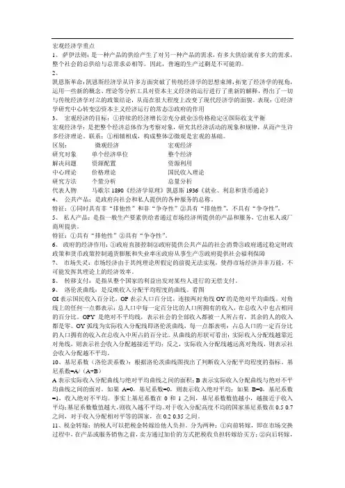 宏观经济学重点知识点(汇总)