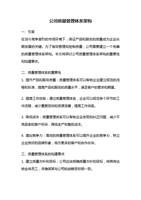 公司质量管理体系架构