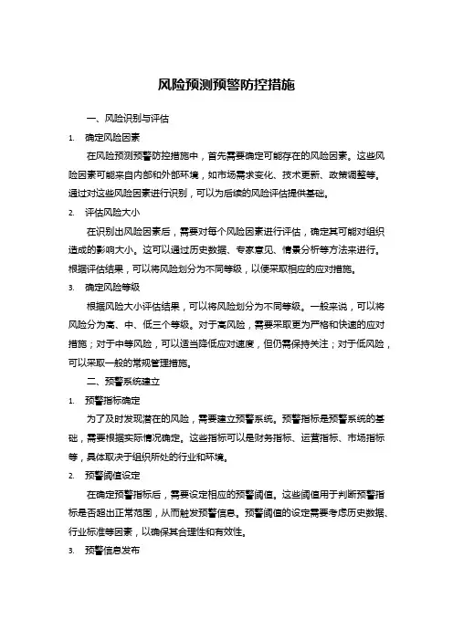 风险预测预警防控措施