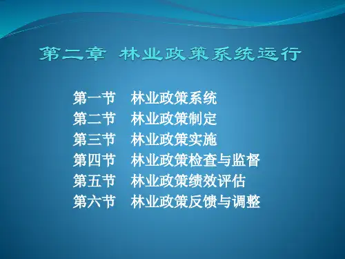 林业政策学(第二章 林业政策系统运行)
