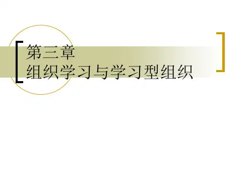 第三章-组织学习与学习型组织分解
