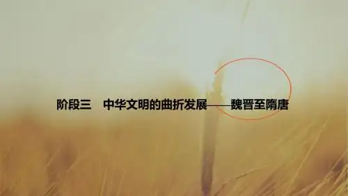 2019版历史高考创新大一轮复习通史课件：阶段三 中华文明的曲折发展魏晋至隋唐 课时1 精品001