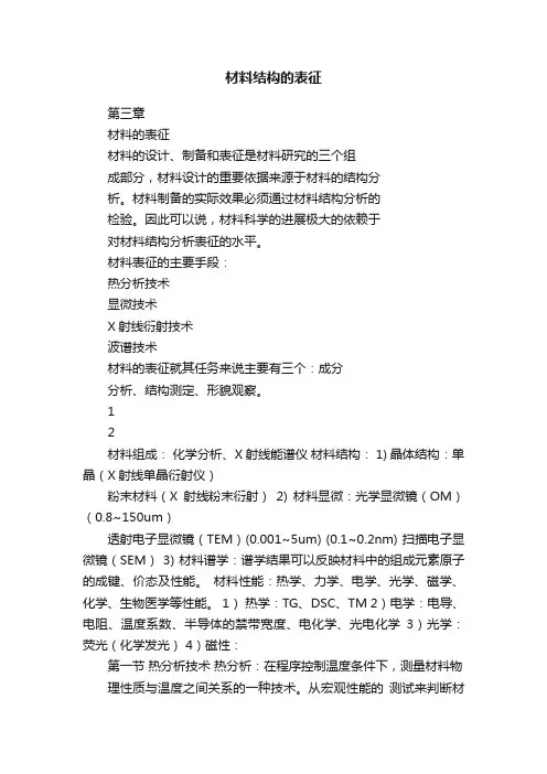 材料结构的表征