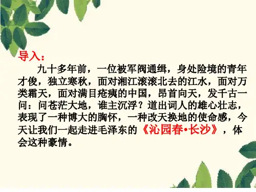 高中语文统编版必修上册1《沁园春 长沙 》(共37张ppt)
