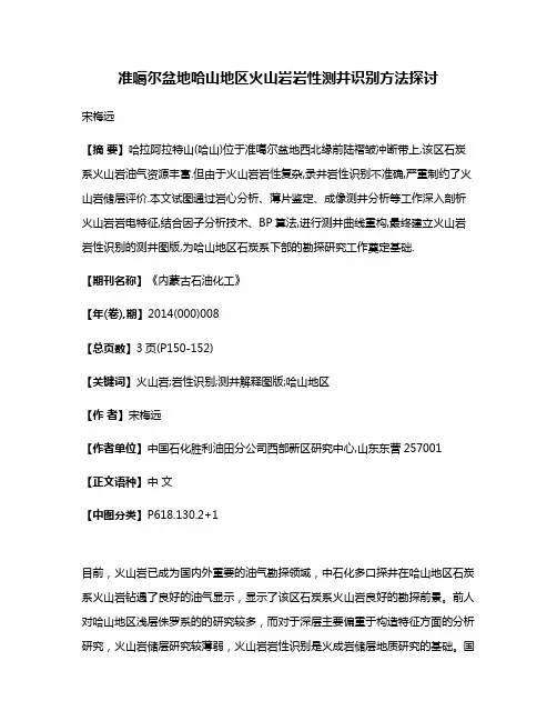 准噶尔盆地哈山地区火山岩岩性测井识别方法探讨