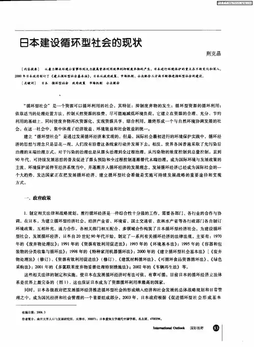 日本建设循环型社会的现状