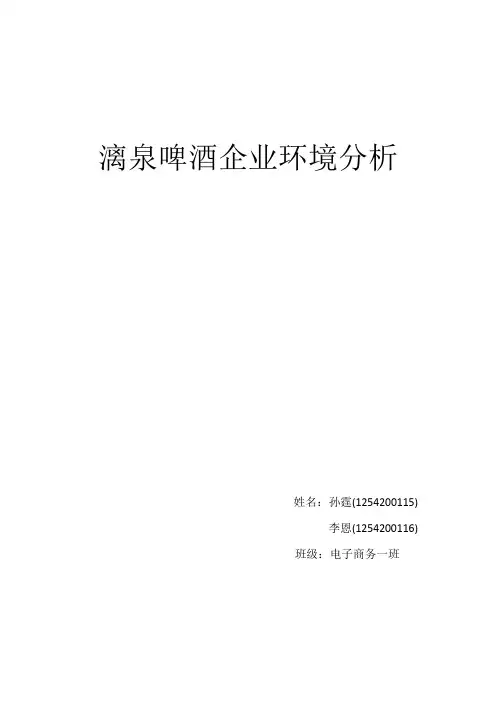 漓泉啤酒企业环境分析