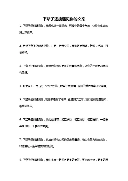 下辈子还能遇见你的文案
