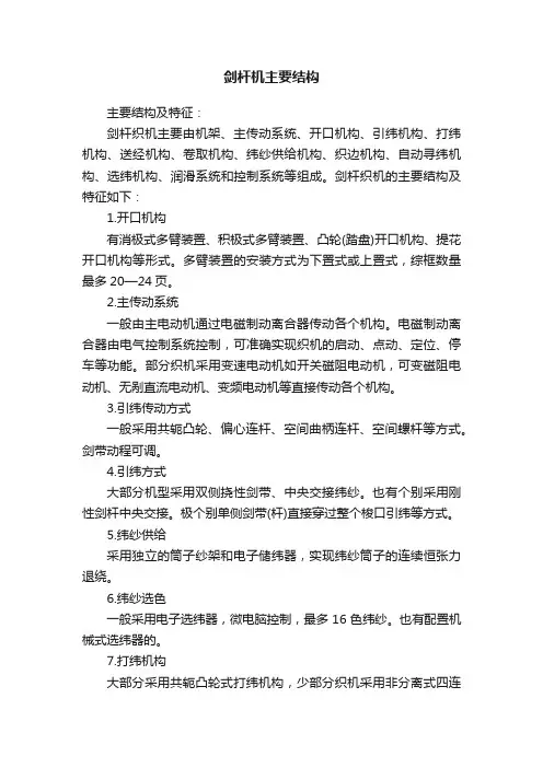 剑杆机主要结构