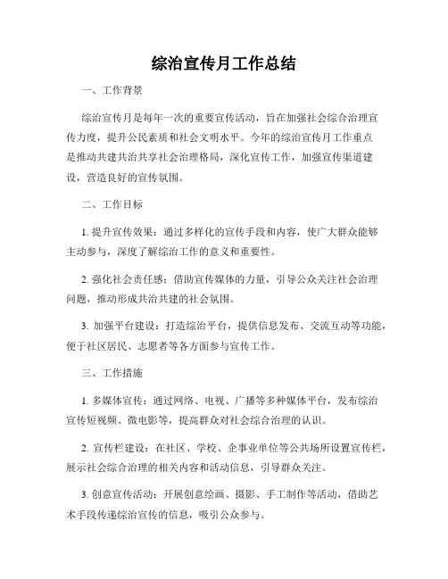 综治宣传月工作总结