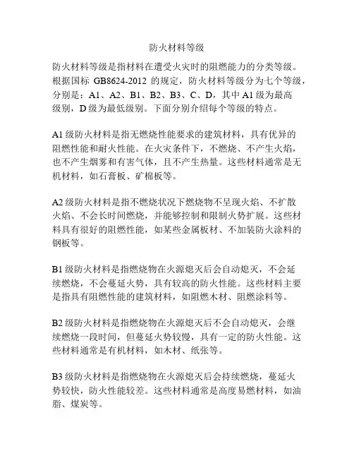 防火材料等级