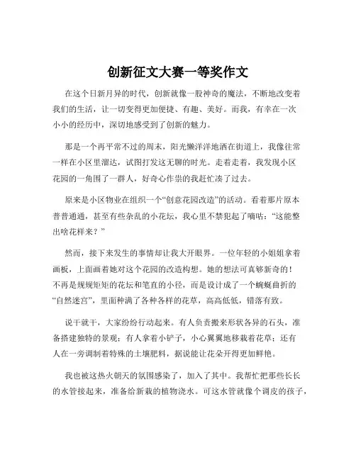 创新征文大赛一等奖作文