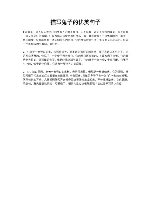 描写兔子的优美句子