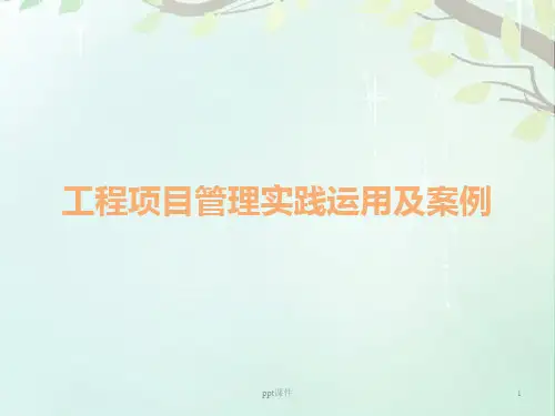 工程项目管理实践运用及案例  ppt课件