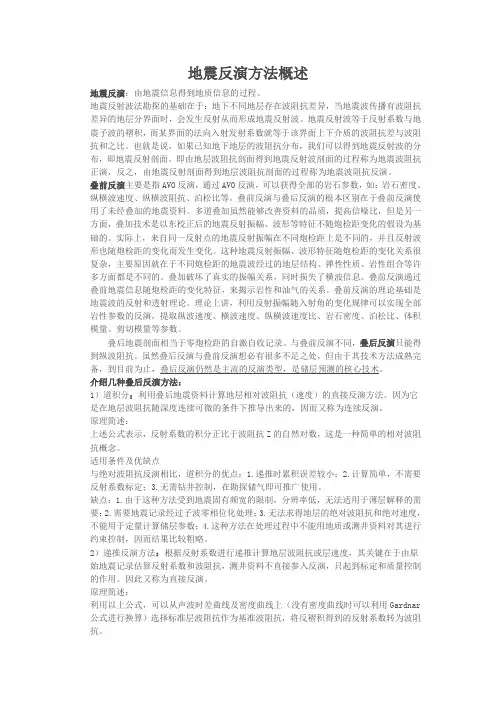 地震反演方法概述