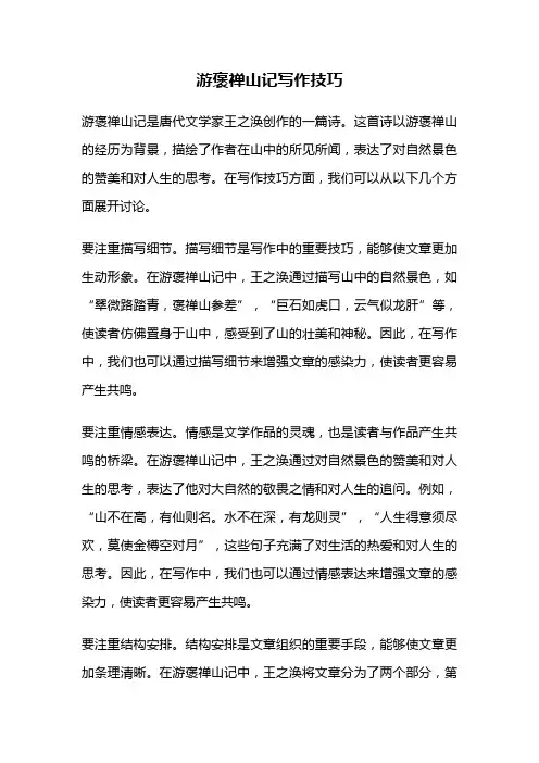 游褒禅山记写作技巧