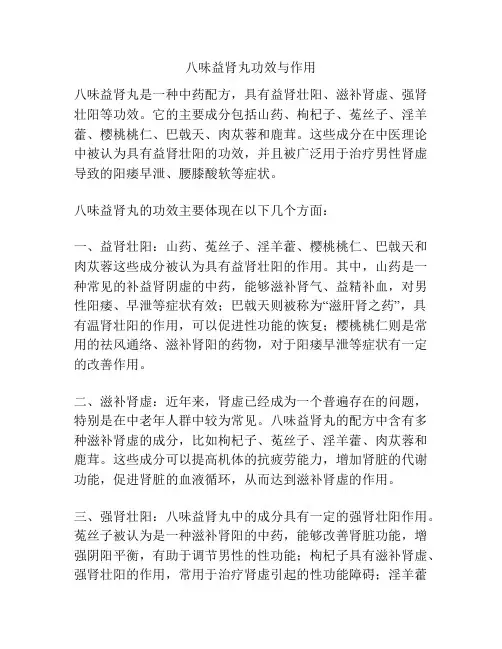 八味益肾丸功效与作用