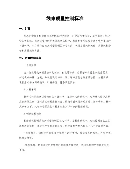 线束质量控制标准