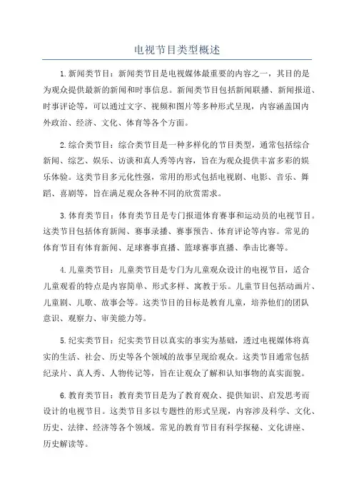 电视节目类型概述