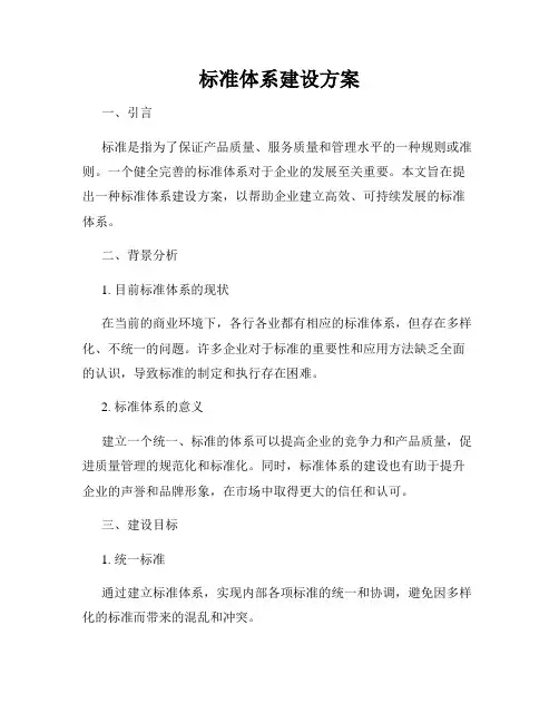 标准体系建设方案