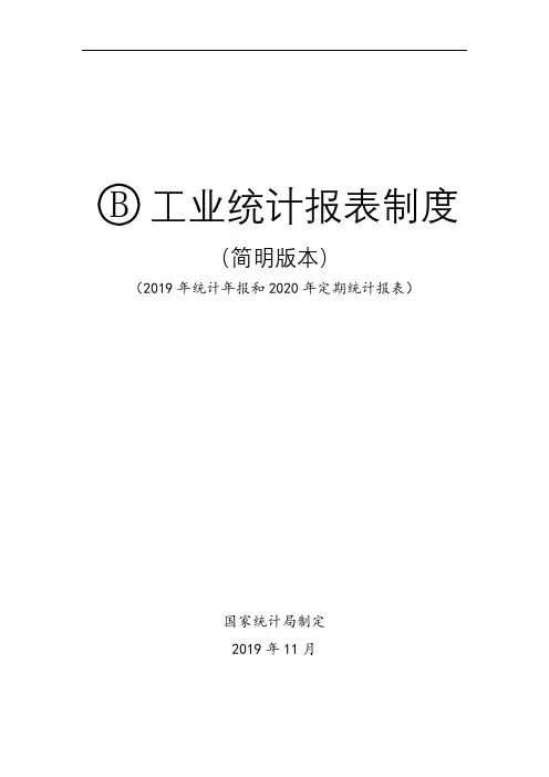 工业统计报表制度(简明版本)(2019年统计年报和2020年定期统计报表)【模板】
