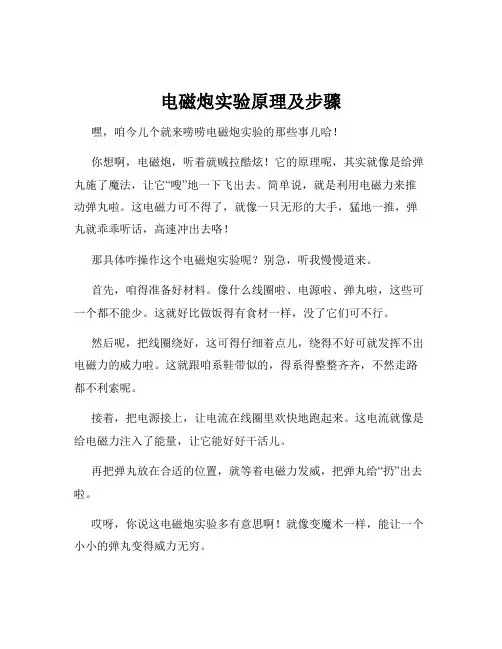 电磁炮实验原理及步骤