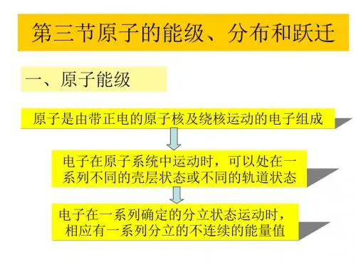 1.3原子的能级和跃迁