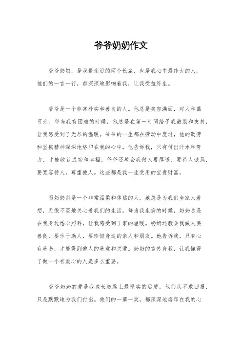 爷爷奶奶作文