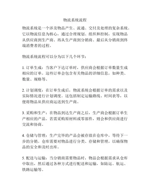 物流系统流程