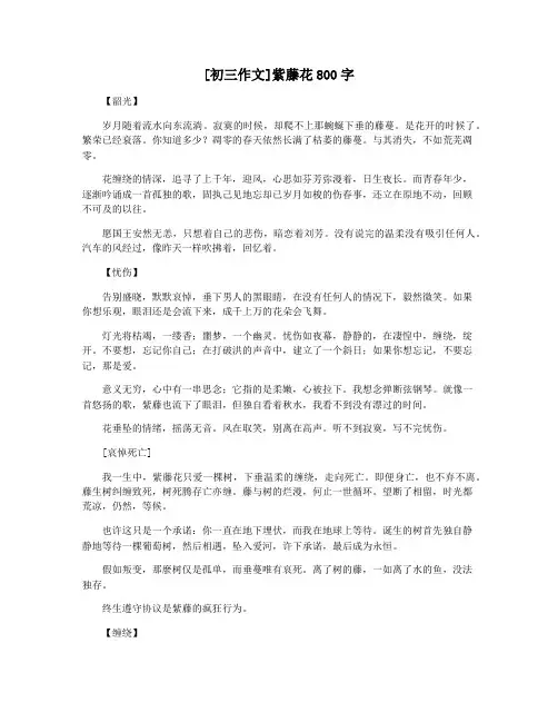[初三作文]紫藤花800字