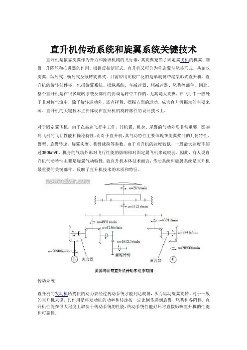 直升机传动系统和旋翼系统关键技术