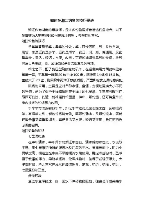 如何在湘江钓鱼的技巧要诀