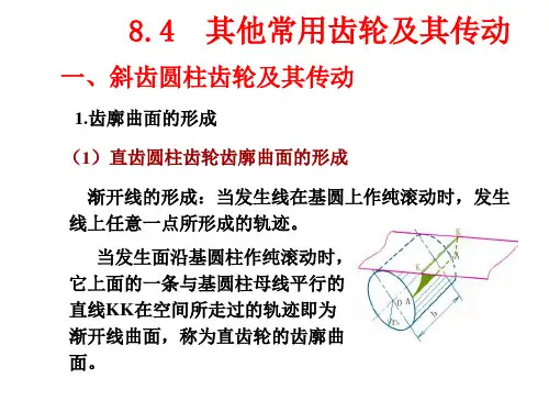 斜齿圆柱齿轮啮合时