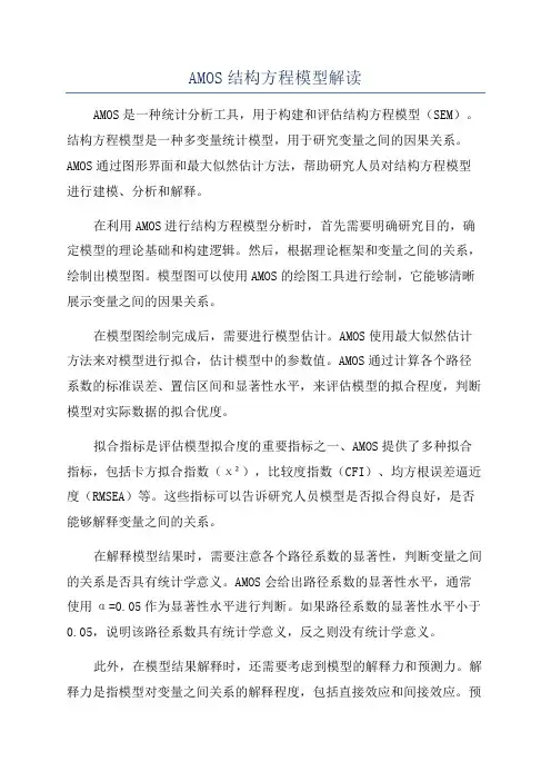AMOS结构方程模型解读