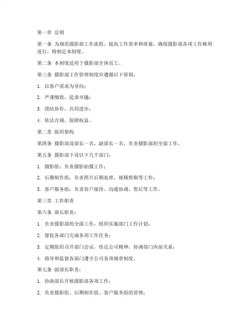 摄影部工作管理制度范本