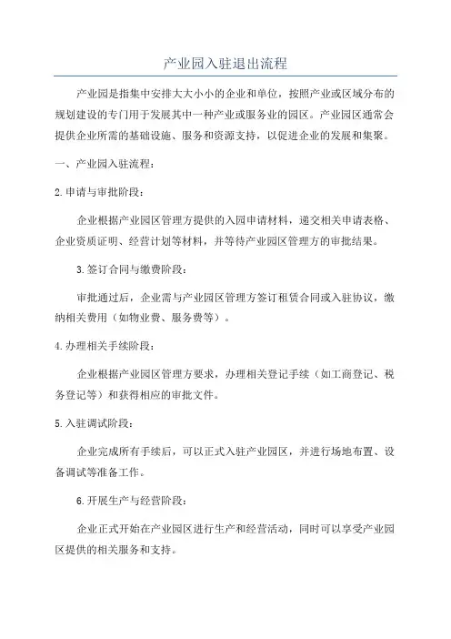产业园入驻退出流程