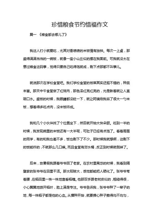 珍惜粮食节约惜福作文