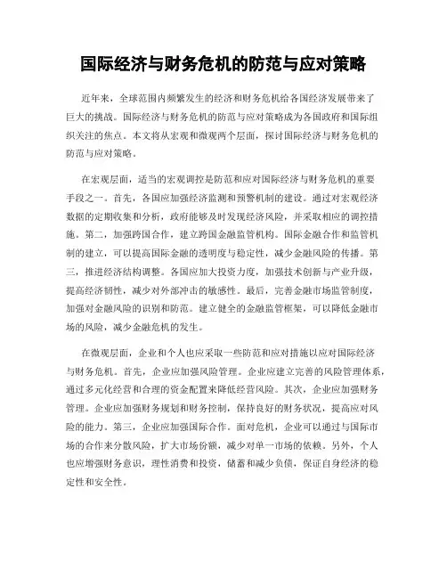 国际经济与财务危机的防范与应对策略