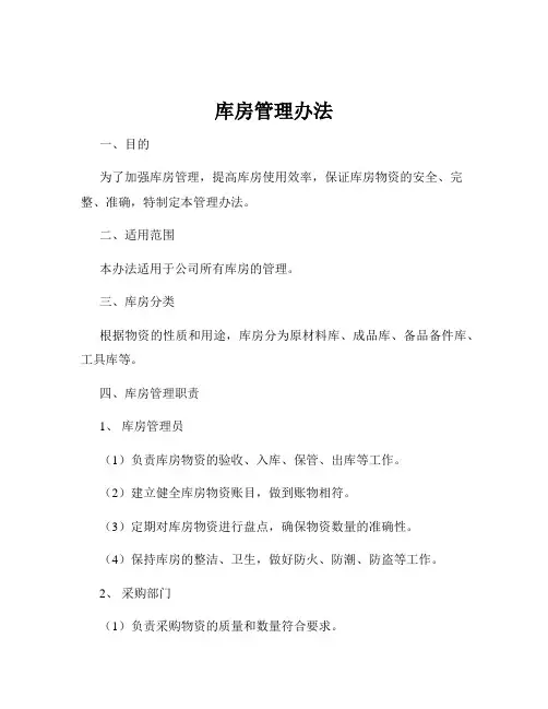 库房管理办法