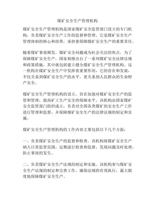 煤矿安全生产管理机构