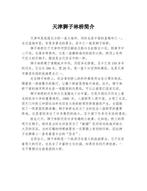 天津狮子林桥简介