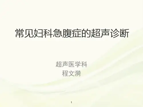 妇科急腹症的超声诊断PPT幻灯片