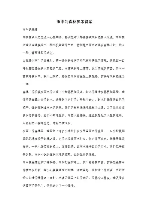 雨中的森林参考答案